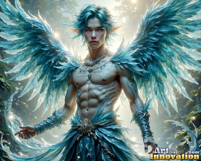 Male angels with luminous wings, holy light, and fallen legend. Cinematic UHD art.