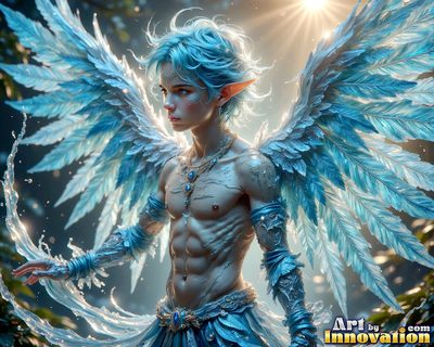 Male angels with luminous wings, holy light, and fallen legend. Cinematic UHD art.