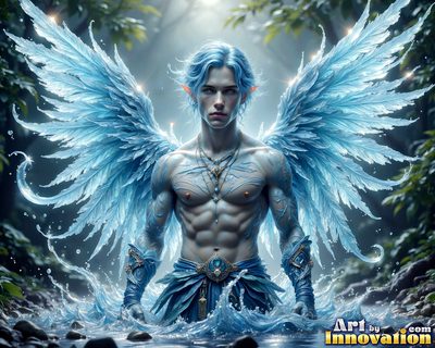 Male angels with luminous wings, holy light, and fallen legend. Cinematic UHD art.