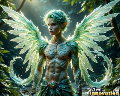 Male angels with luminous wings, holy light, and fallen legend. Cinematic UHD art.
