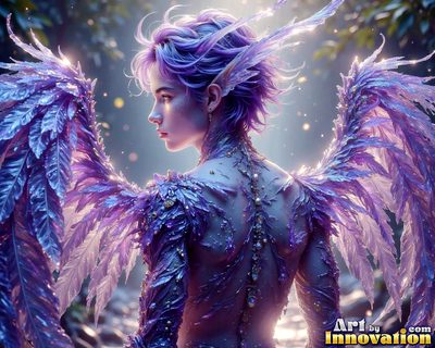 Male angels with luminous wings, holy light, and fallen legend. Cinematic UHD art.