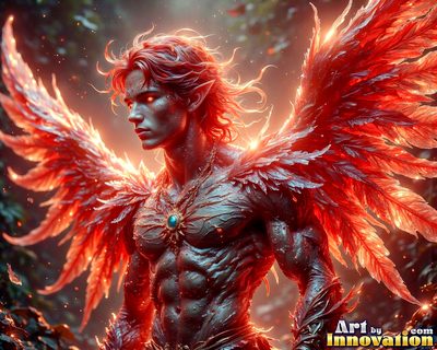 Male angels with luminous wings, holy light, and fallen legend. Cinematic UHD art.