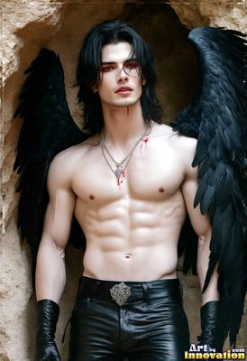 Dark male art of demons, vampires, and shadowed legend. Cinematic UHD.