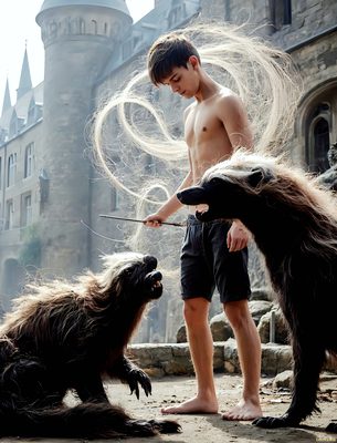 Male magic and myth: dragons, mages, elves, and sorcery. Cinematic UHD art.