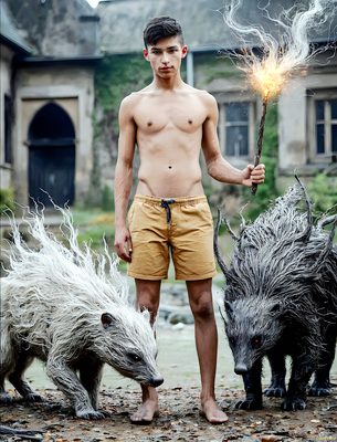 Male magic and myth: dragons, mages, elves, and sorcery. Cinematic UHD art.