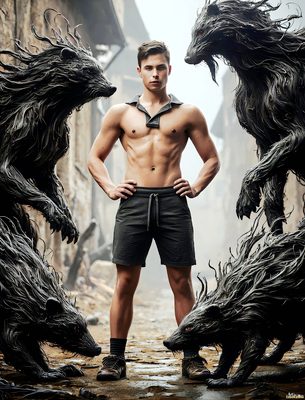 Male magic and myth: dragons, mages, elves, and sorcery. Cinematic UHD art.