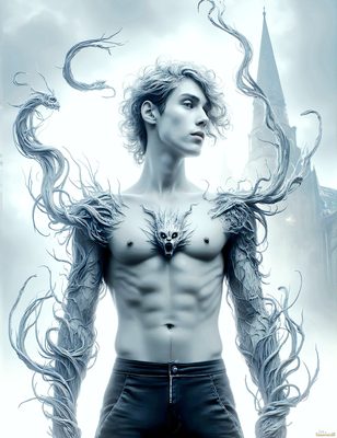 Male magic and myth: dragons, mages, elves, and sorcery. Cinematic UHD art.