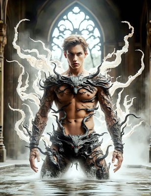 Male magic and myth: dragons, mages, elves, and sorcery. Cinematic UHD art.