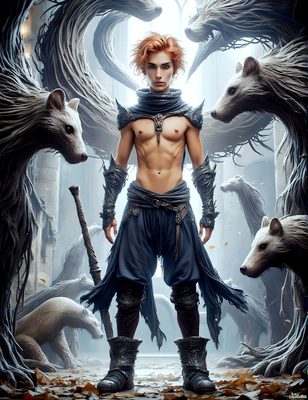 Male magic and myth: dragons, mages, elves, and sorcery. Cinematic UHD art.