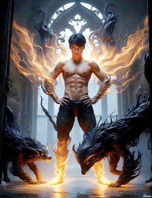 Male magic and myth: dragons, mages, elves, and sorcery. Cinematic UHD art.