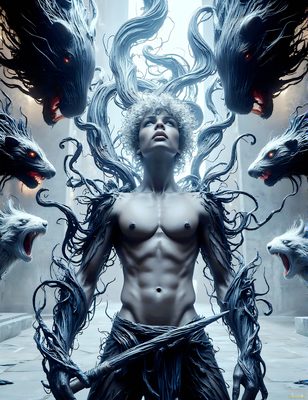 Male magic and myth: dragons, mages, elves, and sorcery. Cinematic UHD art.