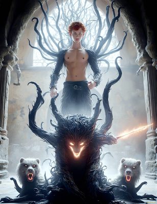 Male magic and myth: dragons, mages, elves, and sorcery. Cinematic UHD art.