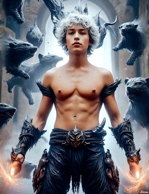 Male magic and myth: dragons, mages, elves, and sorcery. Cinematic UHD art.