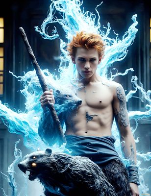 Male magic and myth: dragons, mages, elves, and sorcery. Cinematic UHD art.