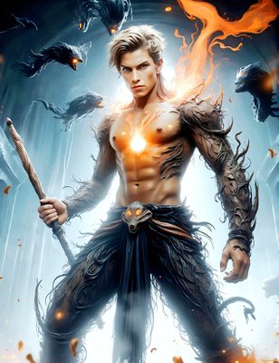 Male magic and myth: dragons, mages, elves, and sorcery. Cinematic UHD art.