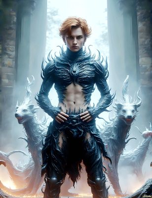 Male magic and myth: dragons, mages, elves, and sorcery. Cinematic UHD art.