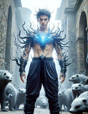 Male magic and myth: dragons, mages, elves, and sorcery. Cinematic UHD art.