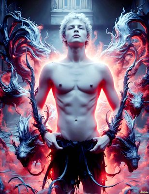 Male magic and myth: dragons, mages, elves, and sorcery. Cinematic UHD art.