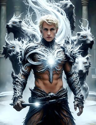 Male magic and myth: dragons, mages, elves, and sorcery. Cinematic UHD art.