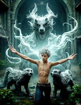 Male magic and myth: dragons, mages, elves, and sorcery. Cinematic UHD art.