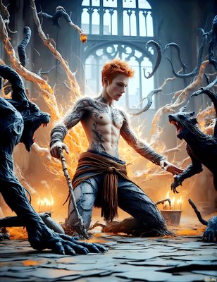 Male magic and myth: dragons, mages, elves, and sorcery. Cinematic UHD art.
