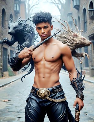 Male magic and myth: dragons, mages, elves, and sorcery. Cinematic UHD art.