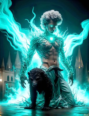 Male magic and myth: dragons, mages, elves, and sorcery. Cinematic UHD art.