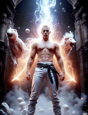 Male magic and myth: dragons, mages, elves, and sorcery. Cinematic UHD art.