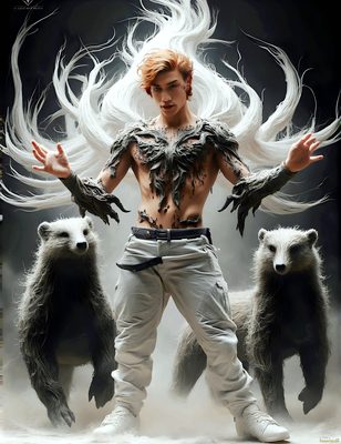 Male magic and myth: dragons, mages, elves, and sorcery. Cinematic UHD art.