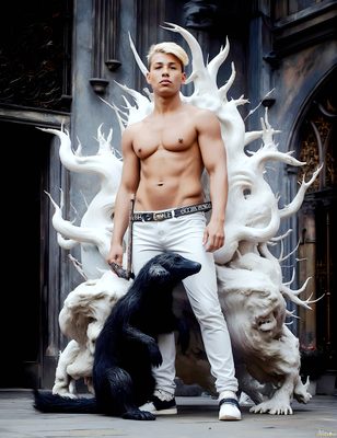 Male magic and myth: dragons, mages, elves, and sorcery. Cinematic UHD art.