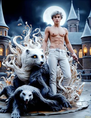 Male magic and myth: dragons, mages, elves, and sorcery. Cinematic UHD art.