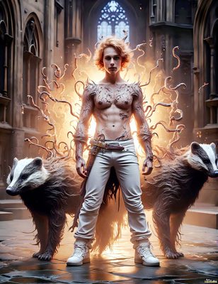 Male magic and myth: dragons, mages, elves, and sorcery. Cinematic UHD art.