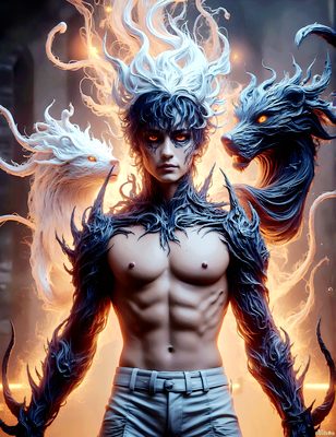 Male magic and myth: dragons, mages, elves, and sorcery. Cinematic UHD art.