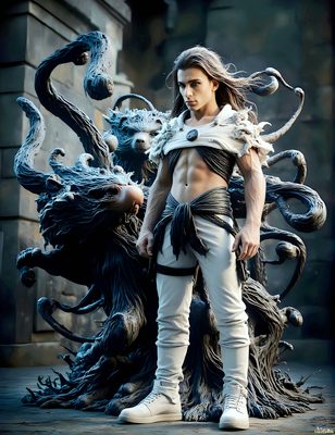 Male magic and myth: dragons, mages, elves, and sorcery. Cinematic UHD art.