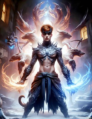 Male magic and myth: dragons, mages, elves, and sorcery. Cinematic UHD art.
