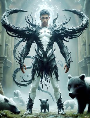 Male magic and myth: dragons, mages, elves, and sorcery. Cinematic UHD art.