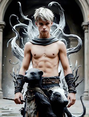 Male magic and myth: dragons, mages, elves, and sorcery. Cinematic UHD art.
