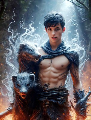 Male magic and myth: dragons, mages, elves, and sorcery. Cinematic UHD art.