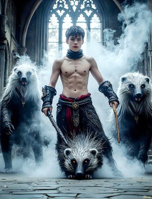 Male magic and myth: dragons, mages, elves, and sorcery. Cinematic UHD art.