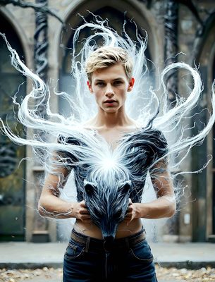 Male magic and myth: dragons, mages, elves, and sorcery. Cinematic UHD art.