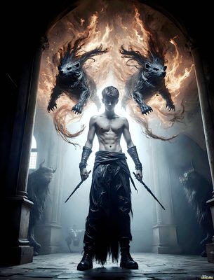Male magic and myth: dragons, mages, elves, and sorcery. Cinematic UHD art.
