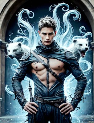 Male magic and myth: dragons, mages, elves, and sorcery. Cinematic UHD art.