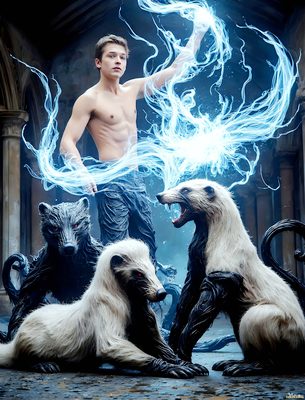 Male magic and myth: dragons, mages, elves, and sorcery. Cinematic UHD art.