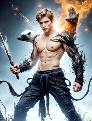 Male magic and myth: dragons, mages, elves, and sorcery. Cinematic UHD art.