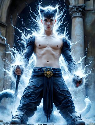 Male magic and myth: dragons, mages, elves, and sorcery. Cinematic UHD art.