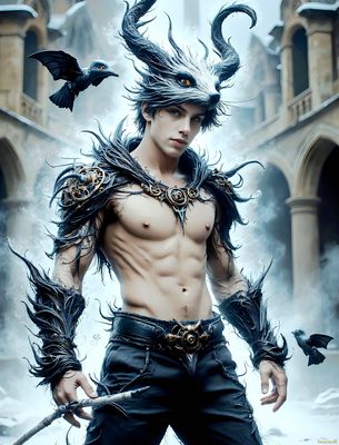 Male magic and myth: dragons, mages, elves, and sorcery. Cinematic UHD art.