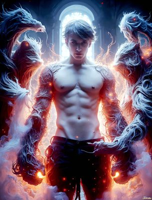 Male magic and myth: dragons, mages, elves, and sorcery. Cinematic UHD art.