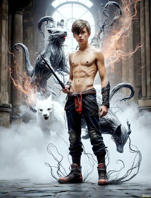 Male magic and myth: dragons, mages, elves, and sorcery. Cinematic UHD art.