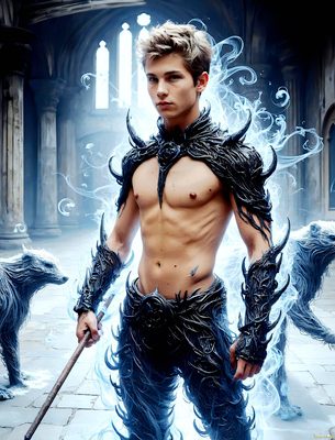 Male magic and myth: dragons, mages, elves, and sorcery. Cinematic UHD art.