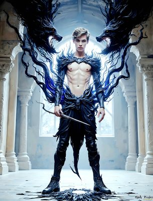 Male magic and myth: dragons, mages, elves, and sorcery. Cinematic UHD art.